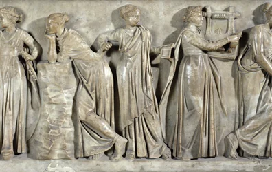 Sarcofago delle Muse, (dettaglio)